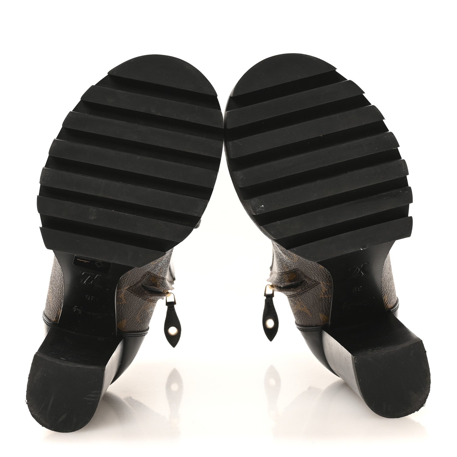 Louis Vuitton Patent Calfskin Monogram Star Trail Ankle Boots 36 Black 6 of 8