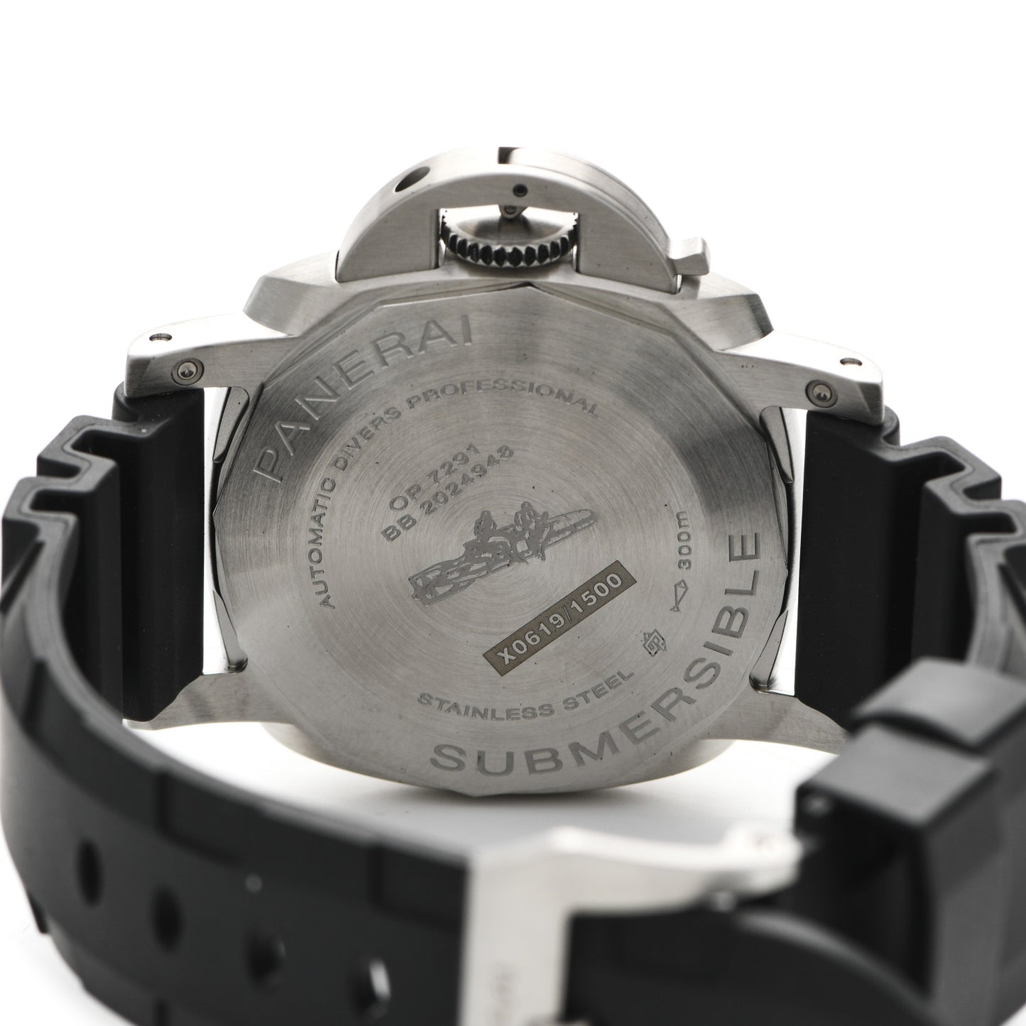 Stainless Steel Rubber 42mm Submersible Bianco Automatic Watch PAM01223