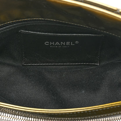 Chanel Metallic Patent Quilted Medium Just Mademoiselle Bowling Bag Green Degrade 7 of 13