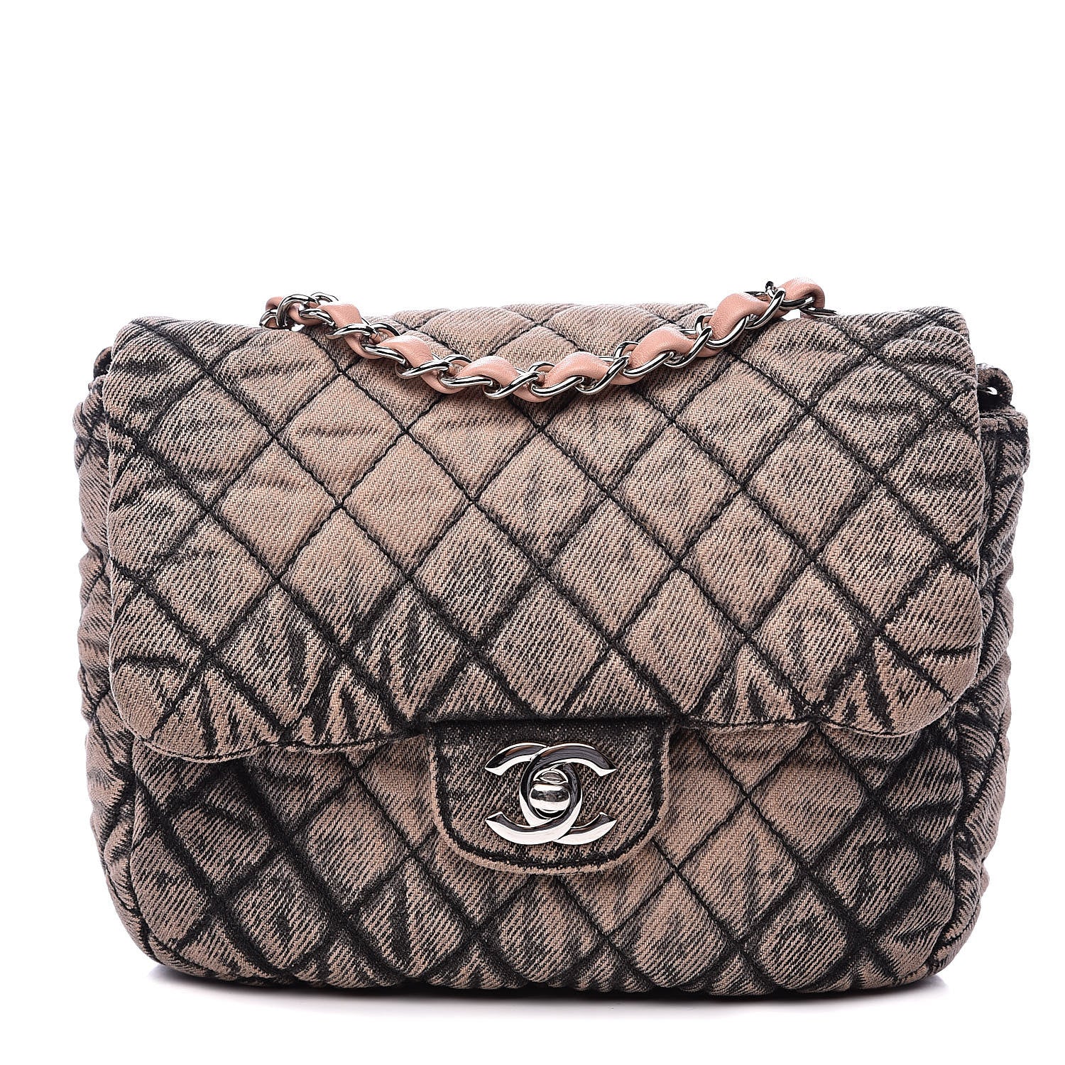 Chanel Denim Quilted Small Flap Light Pink Black 1 of 11