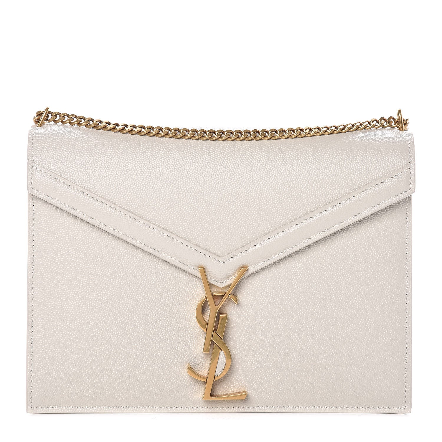 Saint Laurent Smooth Calfskin Monogram Cassandra Clasp Bag Porcellana 1 of 10