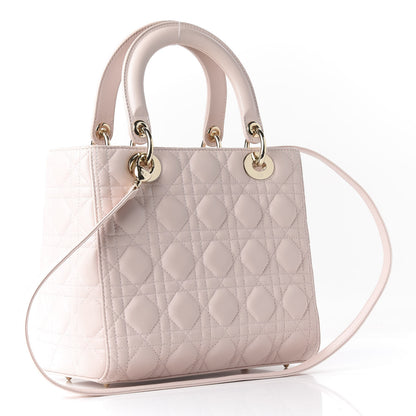 Christian Dior Lambskin Cannage Medium Lady Dior Light Pink 2 of 9