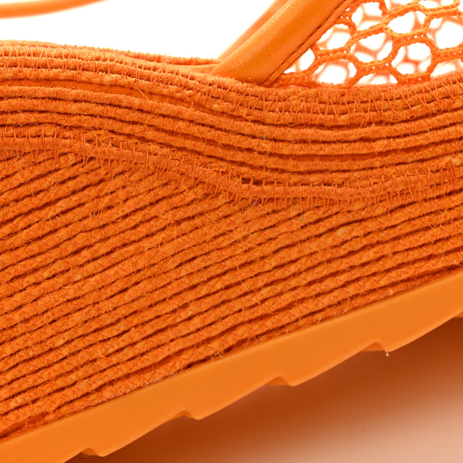 Bottega Veneta Mesh Lambskin Sporty Web Stretch Ankle Tie Espadrilles 39 Tangerine 10 of 14