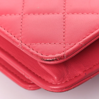 Chanel Lambskin Quilted Trendy CC Wallet On Chain WOC Pink 13 of 20