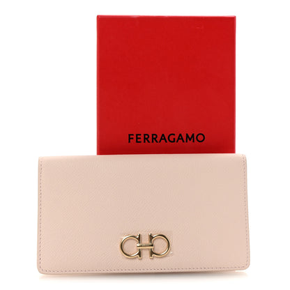Salvatore Ferragamo Grained Calfskin Gancini Continental Wallet New Bisque 8 of 8