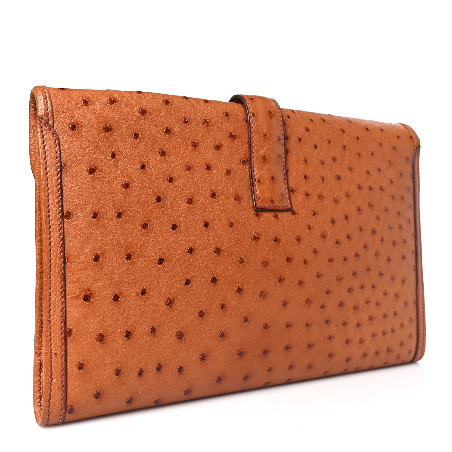Hermes Ostrich Jige PM Clutch Cognac 3 of 9