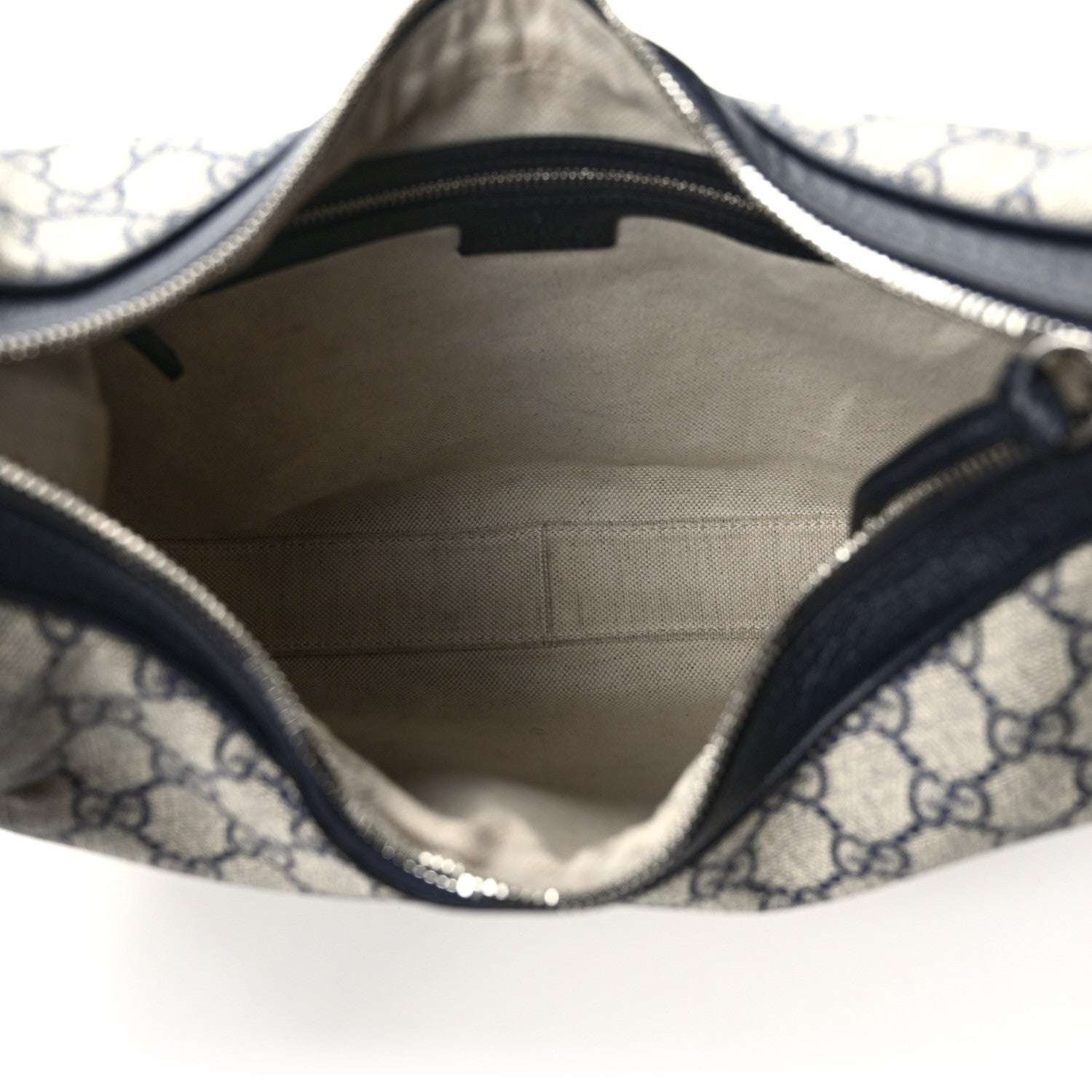 Gucci GG Supreme Monogram Textured Calfskin Web Large Attache Shoulder Bag Beige Blue 5 of 8