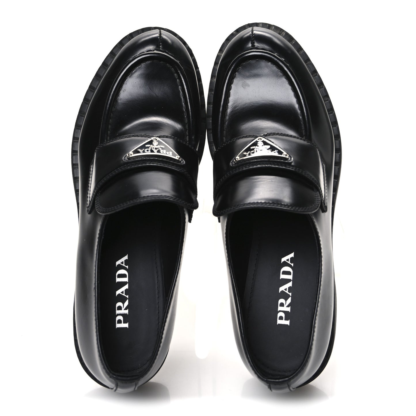Spazzolato Metal Triangle Logo 50mm Loafers 40 Black