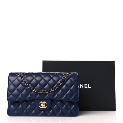 Chanel Caviar Quilted Medium Double Flap Navy 8 of 8