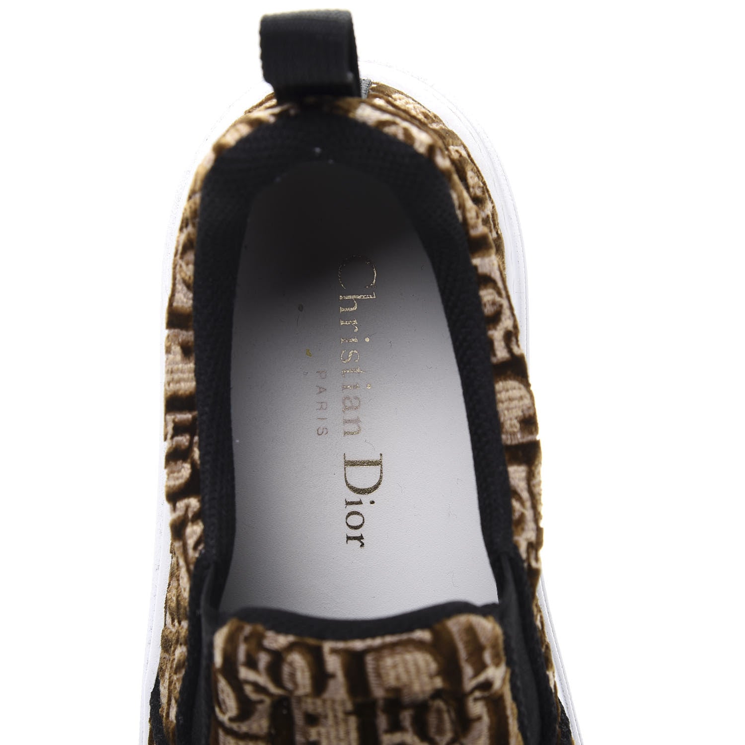 Christian Dior Velvet Oblique Womens Solar Slip On Sneakers 38 Bronze 7 of 10