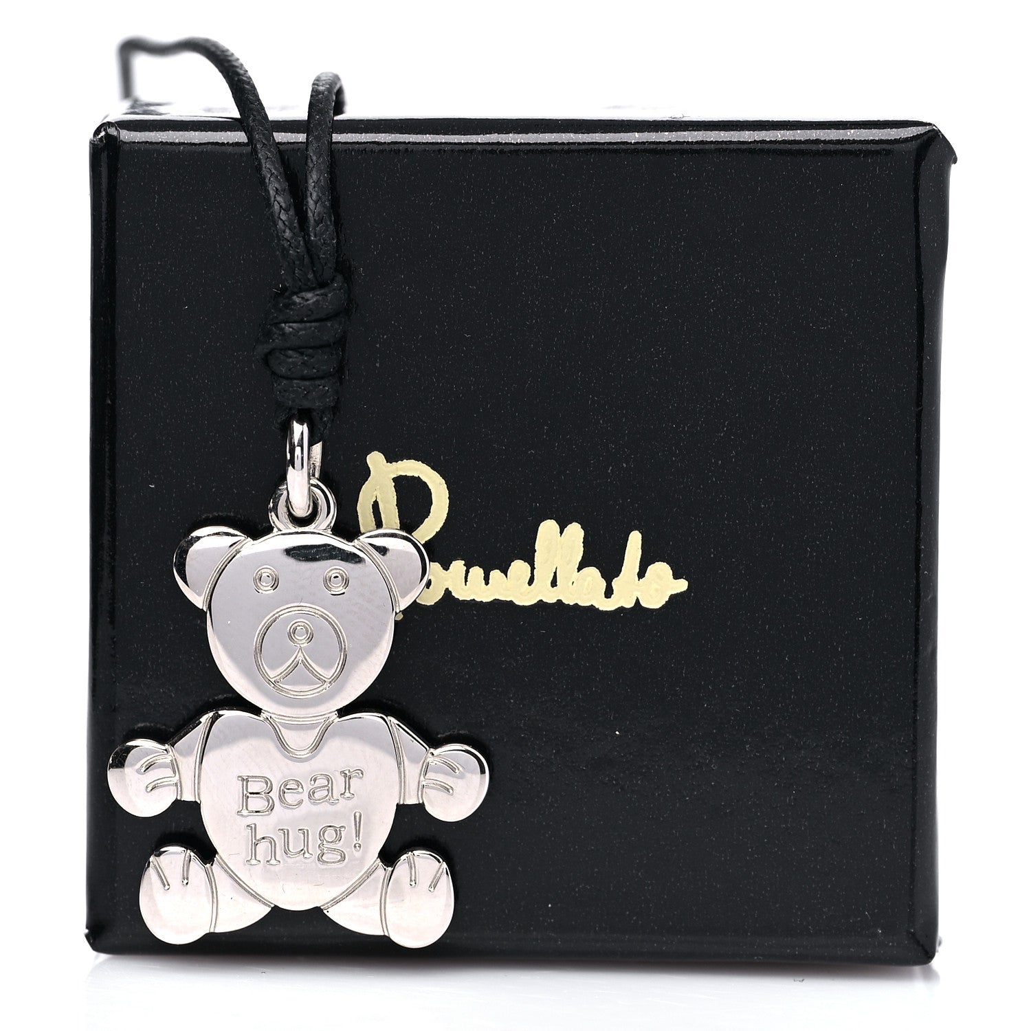 Pomellato Sterling Silver Orsetto Bear Hug Pendant Cord Necklace 4 of 4