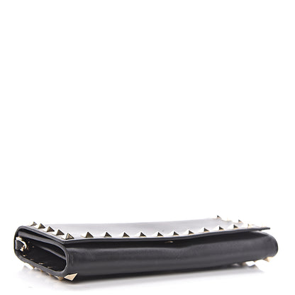 Valentino Garavani Vitello Rockstud Flap Wallet on Chain Black 4 of 9