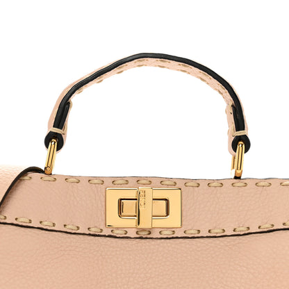 Fendi Cuoio Romano Selleria Chamois Small Peekaboo I SEE U Satchel Rosa Plaster 5 of 11