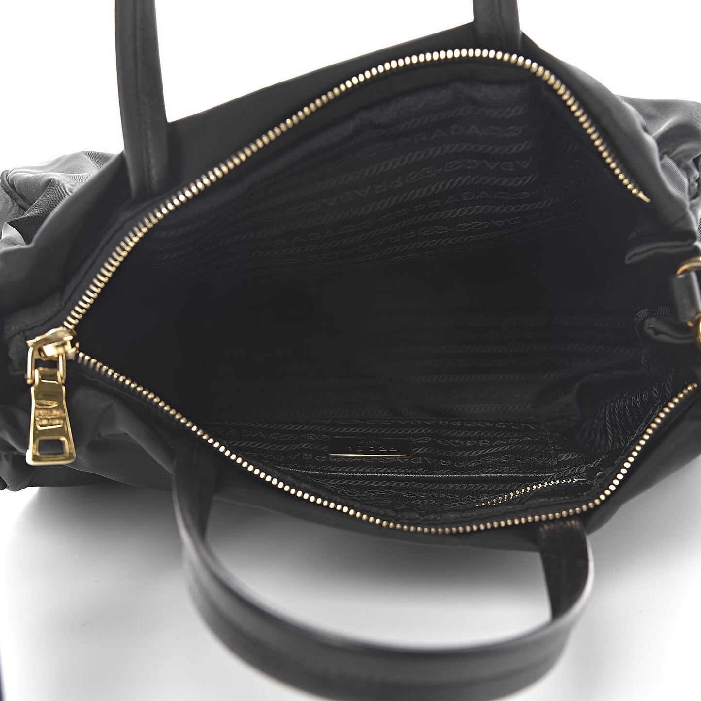 Tessuto Nylon Saffiano Shopping Satchel Black