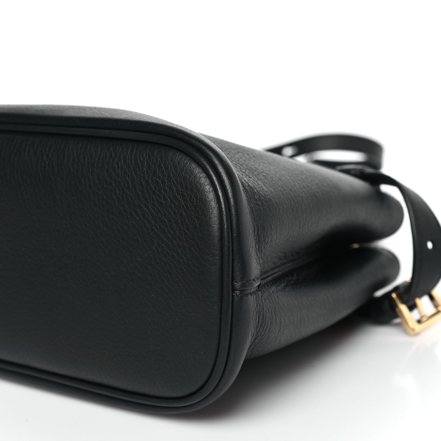 Prada Soft Grain Calfskin Small Double Belt Tote Black 9 of 9