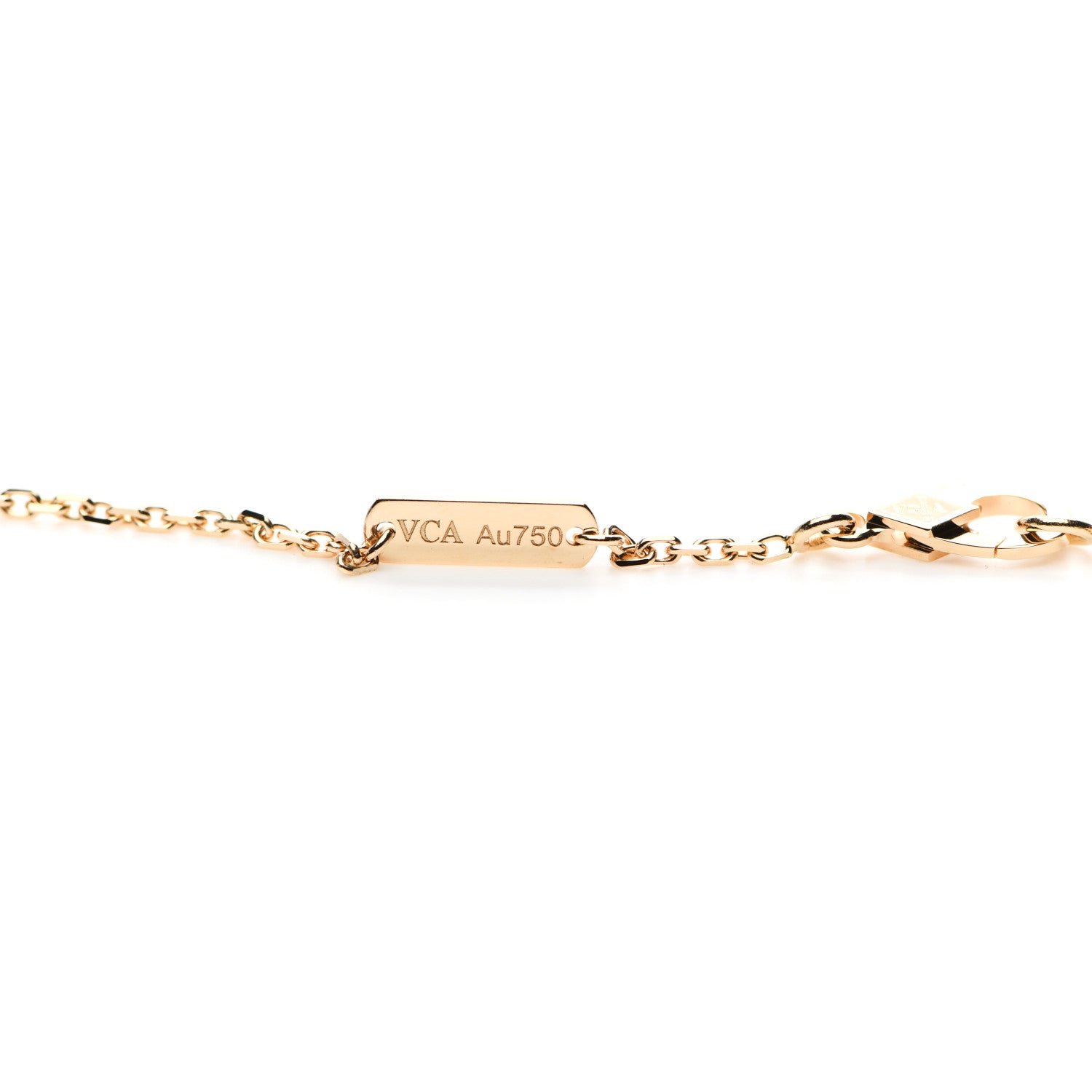 Van Cleef & Arpels 18K Yellow Gold Guilloche Vintage Alhambra Pendant Necklace 5 of 6