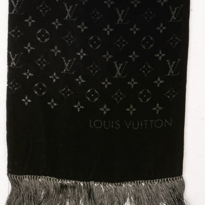 Louis Vuitton Monogram Velours Long Scarf Black 4 of 6