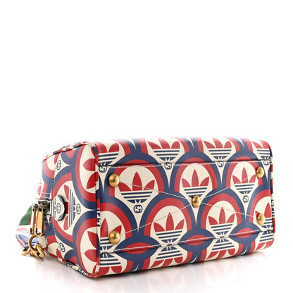 Gucci X ADIDAS Shangai Calfskin Web Trefoil Interlocking G Mini Duffle Bag Red White Blue 4 of 13