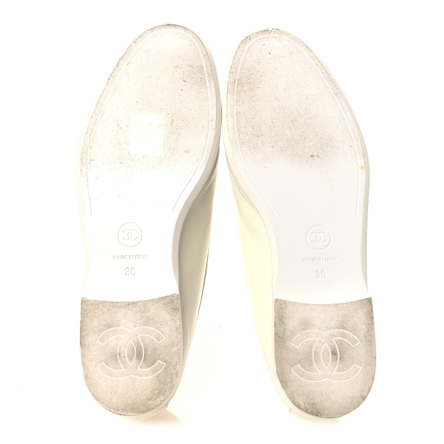 Chanel Shiny Calfskin Pearl CC Mocassin Loafers 36 White 7 of 13