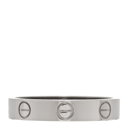 Cartier 18K White Gold 3.5mm LOVE Wedding Band Ring 53 6.5 1 of 4