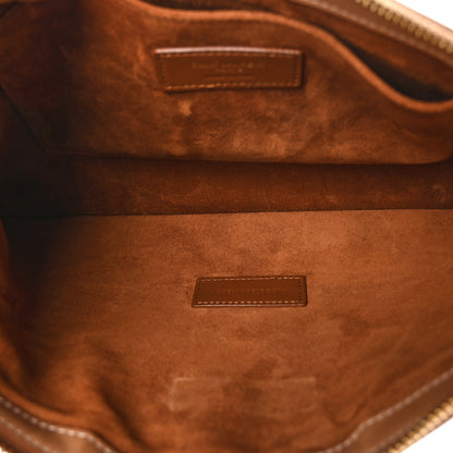 Saint Laurent Calfskin Rive Gauche Zipped Pouch Vintage Brown Gold 5 of 9