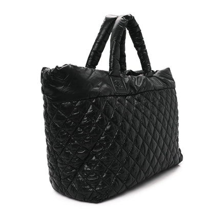 Chanel Nylon Quilted Extra Large Coco Cocoon Tote Black 3 of 10