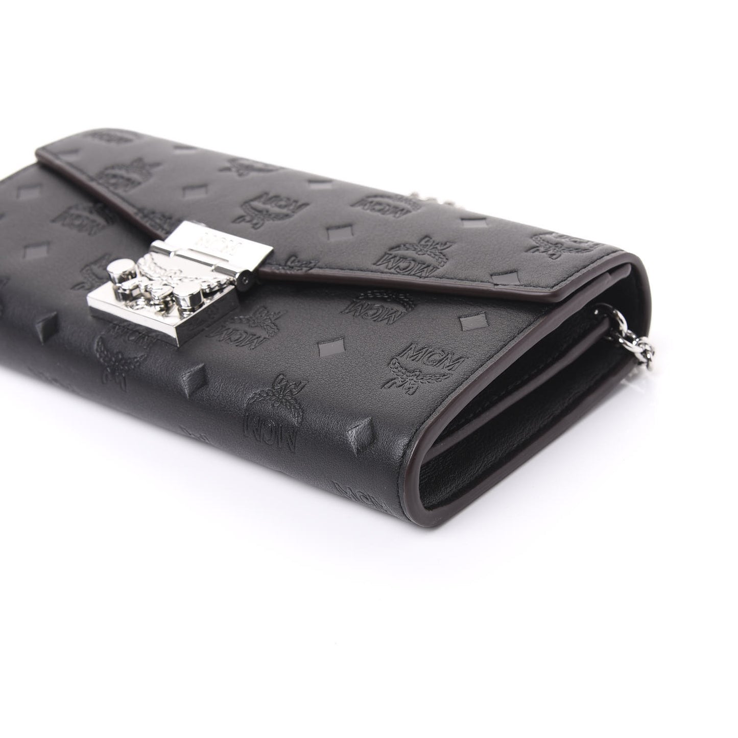 Calfskin Ottomar Large Patricia Wallet On Chain Black