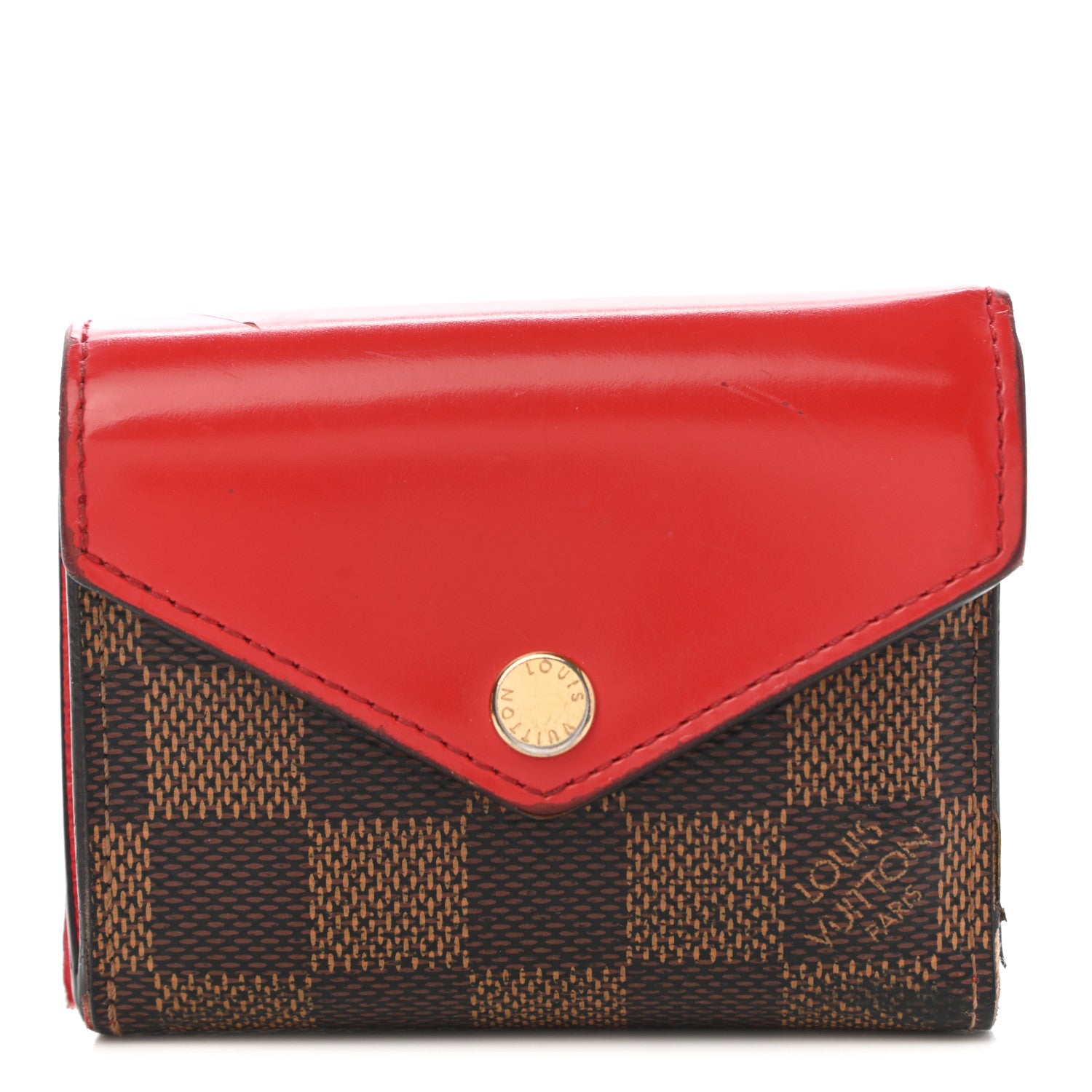 Louis Vuitton Damier Ebene Zoe Wallet Coquelicot 1 of 17