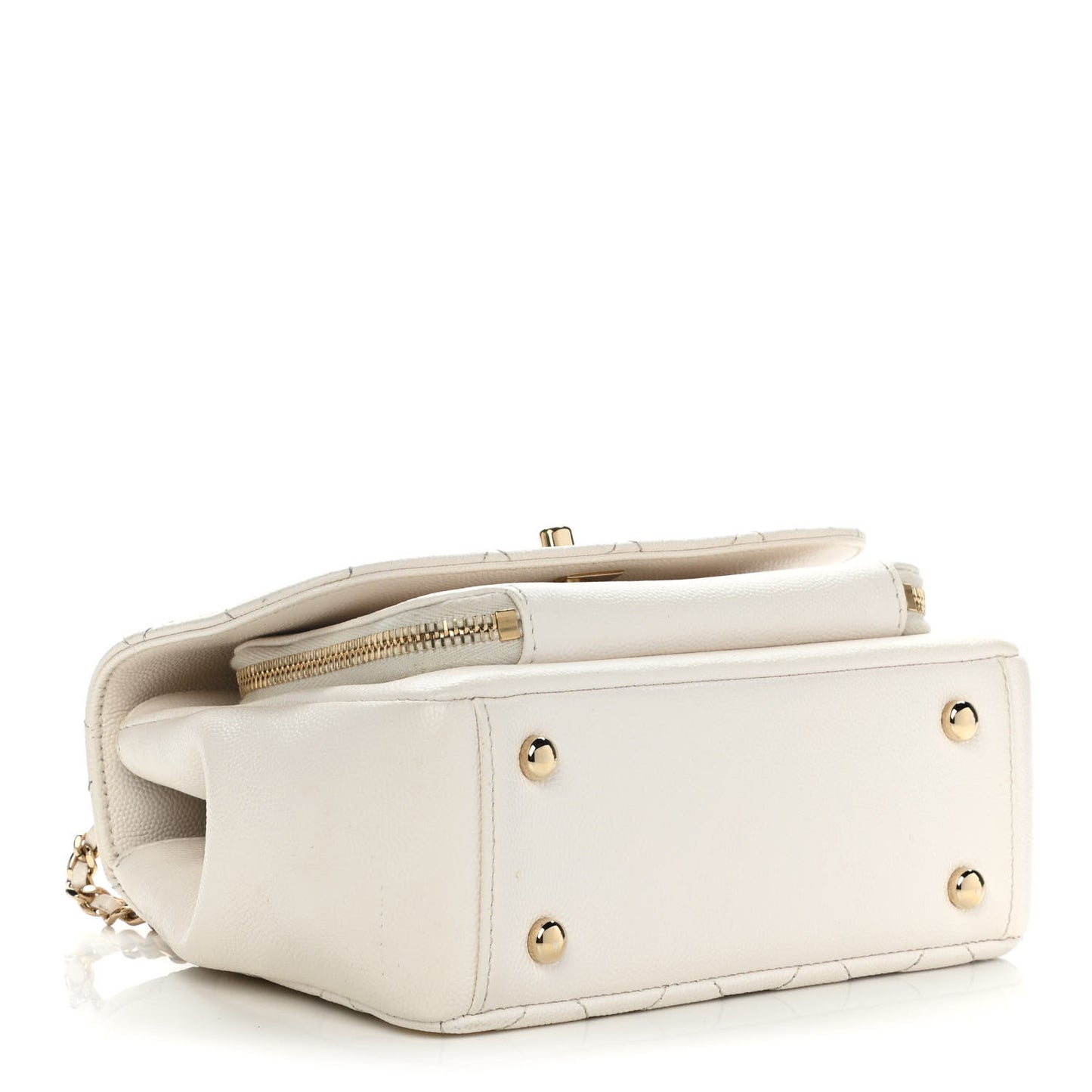 Caviar Quilted Small Business Affinity Flap Beige