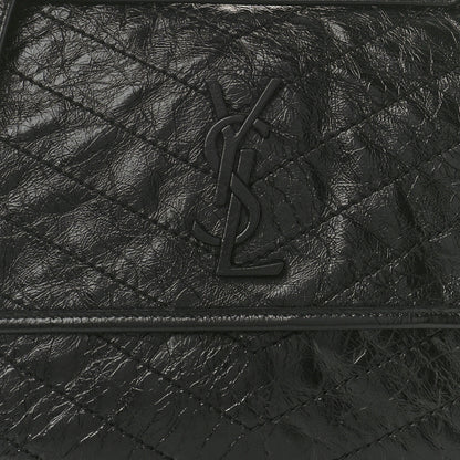 Saint Laurent Crinkled Calfskin Matelasse Monogram Medium Niki Chain Satchel Black 7 of 10