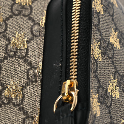 Gucci GG Supreme Monogram Bees Print Small Day Backpack Beige Oro Black 13 of 13