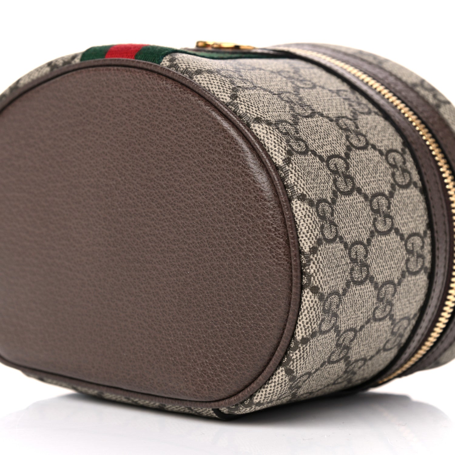 Gucci GG Supreme Monogram Textured Calfskin Web Ophidia Vanity Cosmetic Case Beige Ebony New Acero 9 of 10