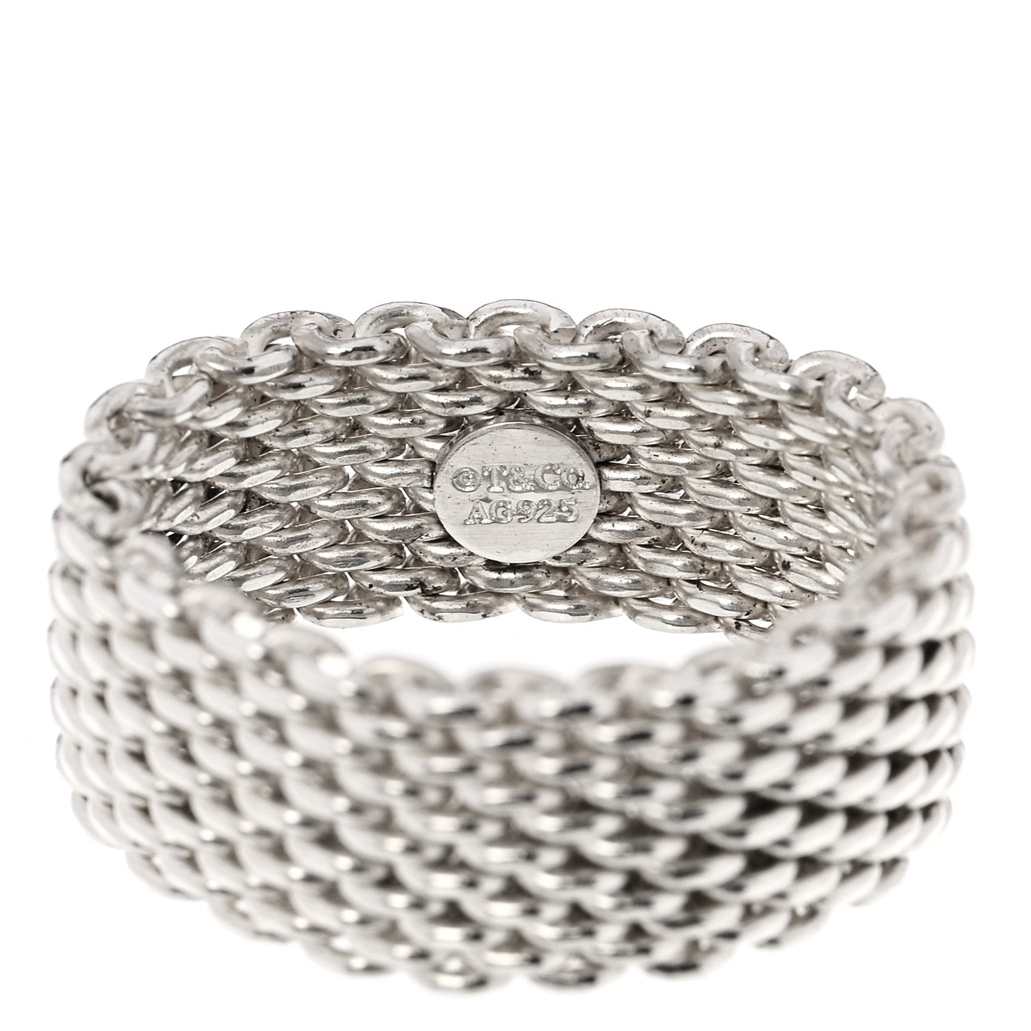 Tiffany Sterling Silver Somerset Mesh Ring 60 9.25 4 of 4