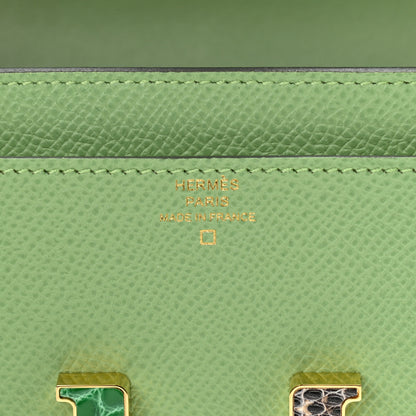 Hermes Epsom Alligator Lizard Constance Wallet To Go Vert Criquet Cactus Beige Sable Ombre 5 of 10