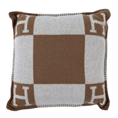 Hermes Wool Cashmere Avalon Pillow PM Ecru Camel 1 of 3