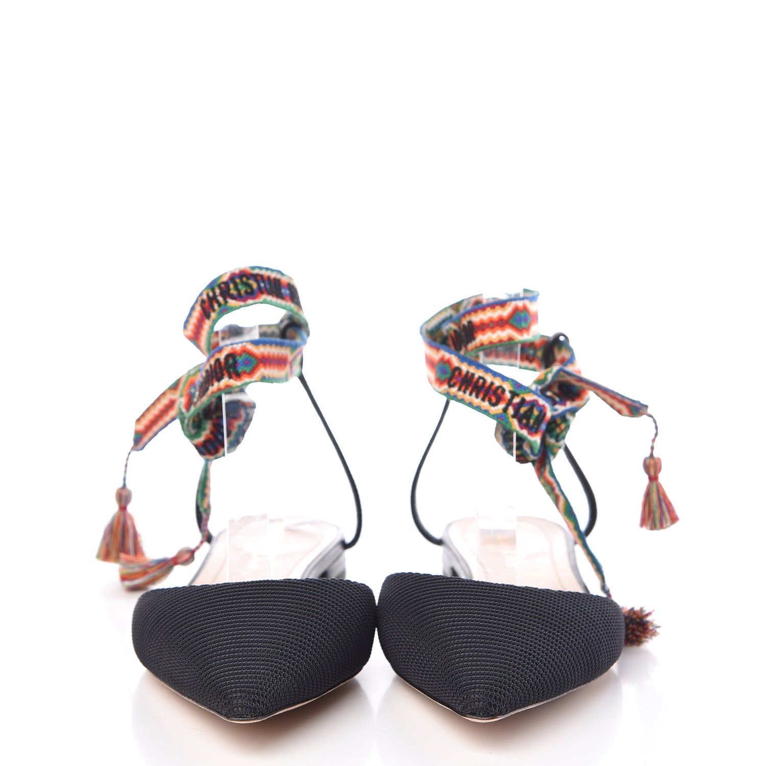 Christian Dior Technical Canvas J'adior It Flats 38 Black Multicolor 2 of 9