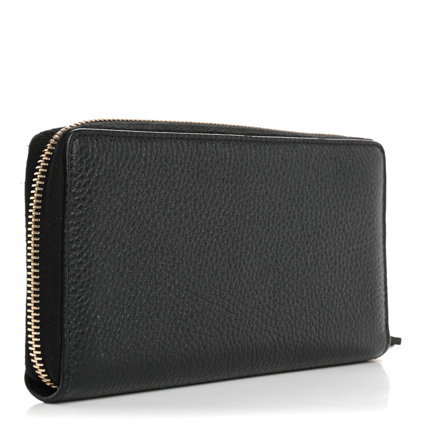 Pebbled Calfskin Soho Zip Around Wallet Black