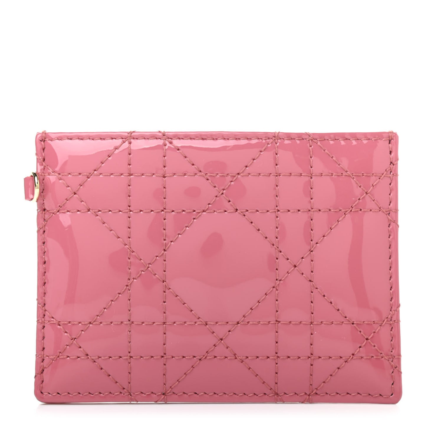 Patent Cannage Lady Dior Card Holder Pink