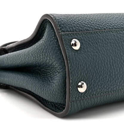 Fendi Cuoio Roma Sellerissima Nappa Sintetica Tape Stitch Snakeskin Mini Peekaboo Iconic Satchel Green 11 of 11