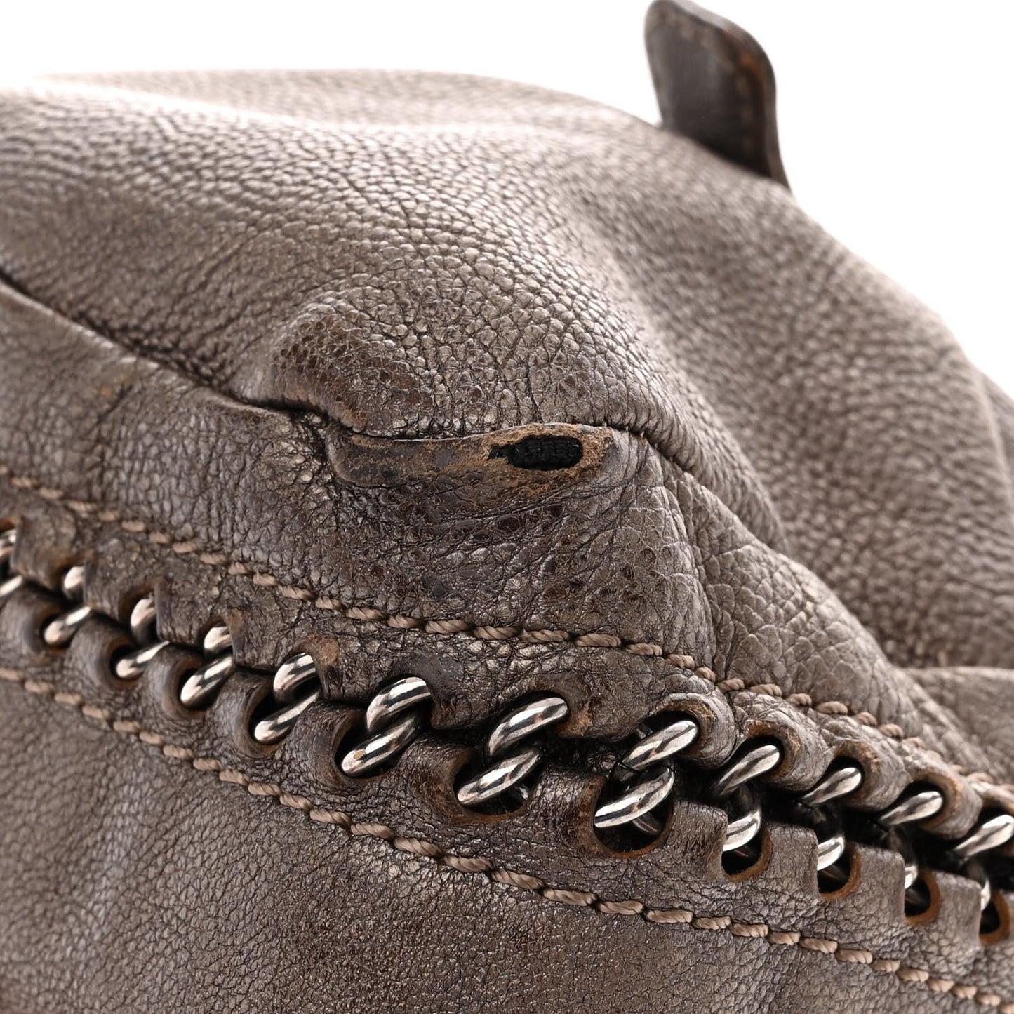 Metallic Goatskin Medium Luxe Ligne Bowler Bronze