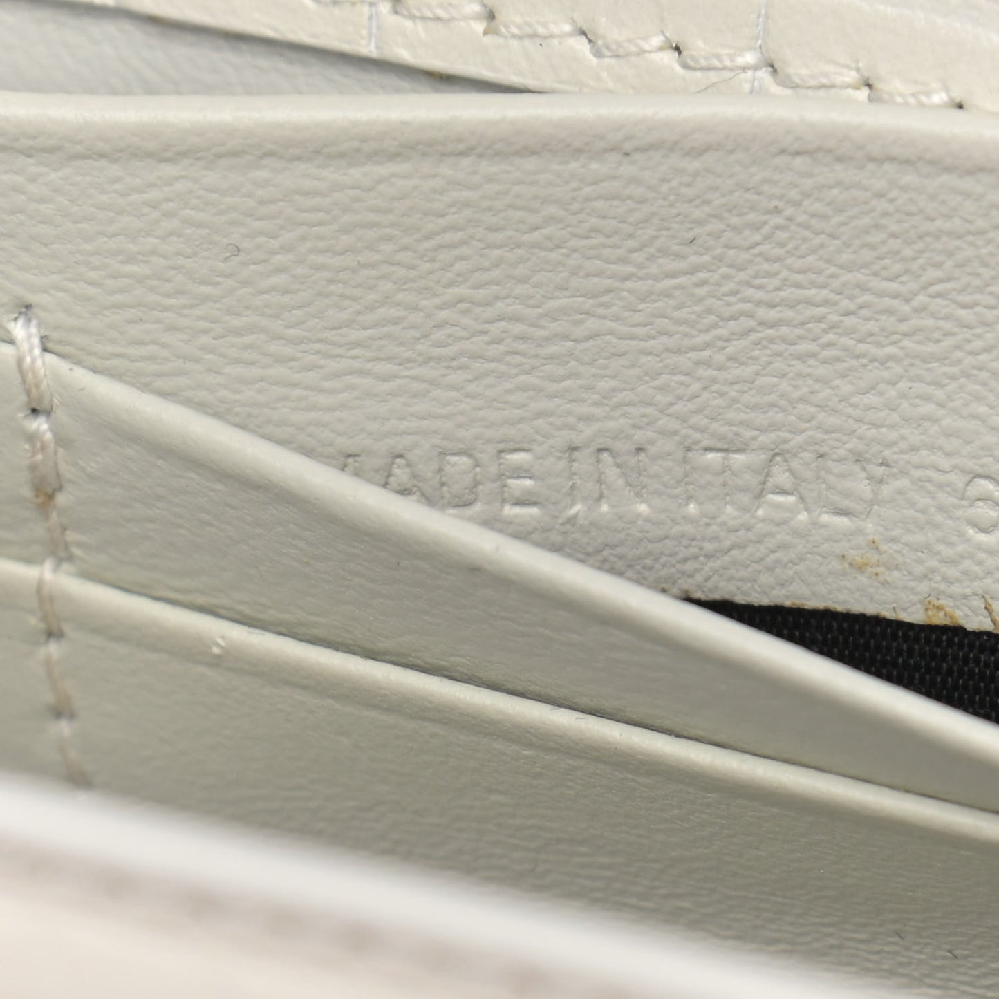 Extra Supple Calfskin Crocodile Embossed Gossip Chain Bag XS White