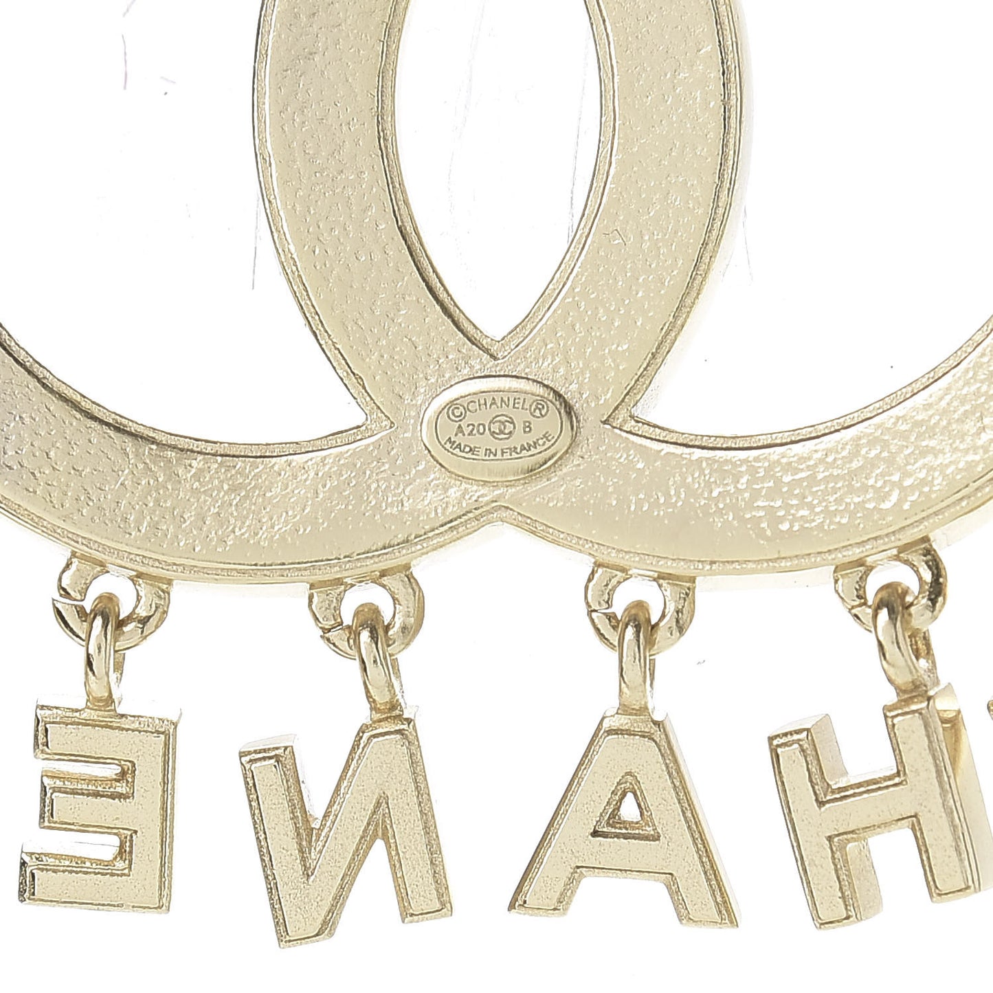 Crystal Pearl Signature Drop Brooch Gold