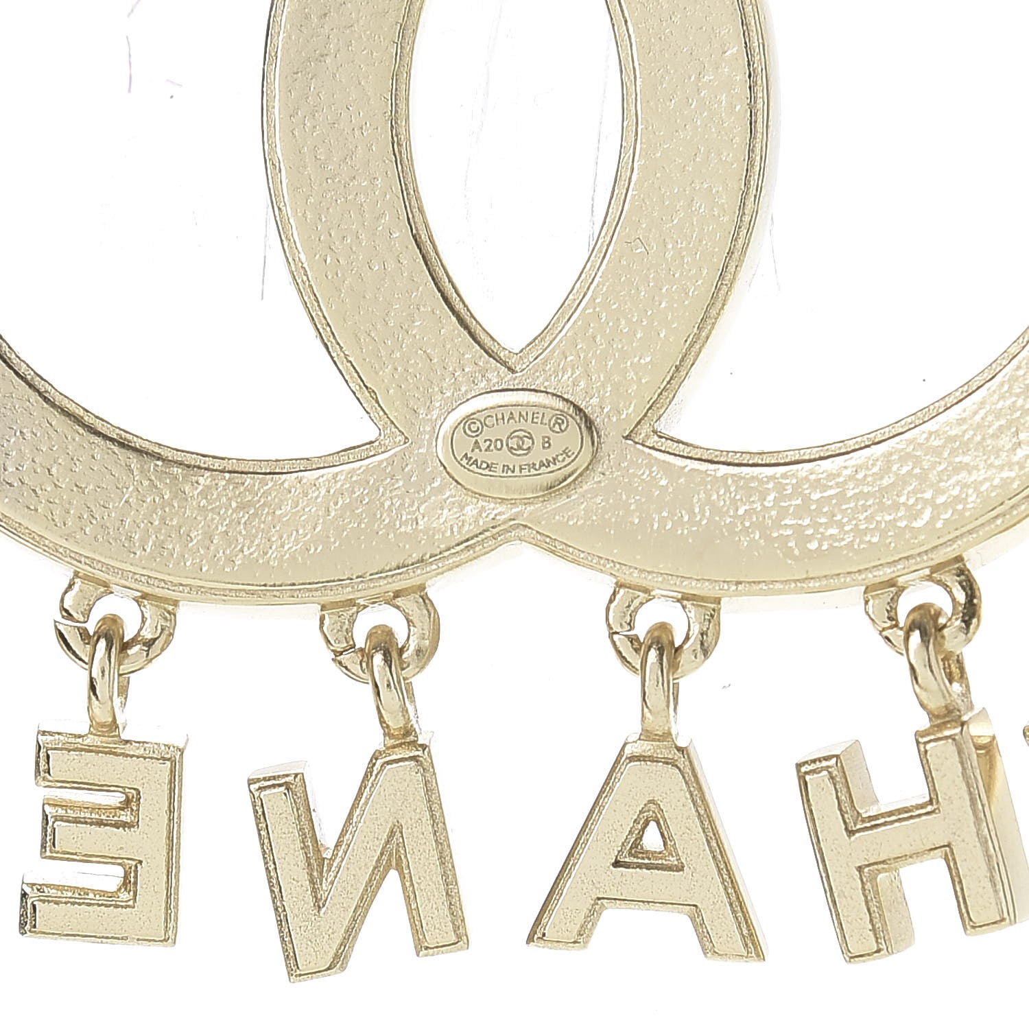 Chanel Crystal Pearl Signature Drop Brooch Gold 3 of 3