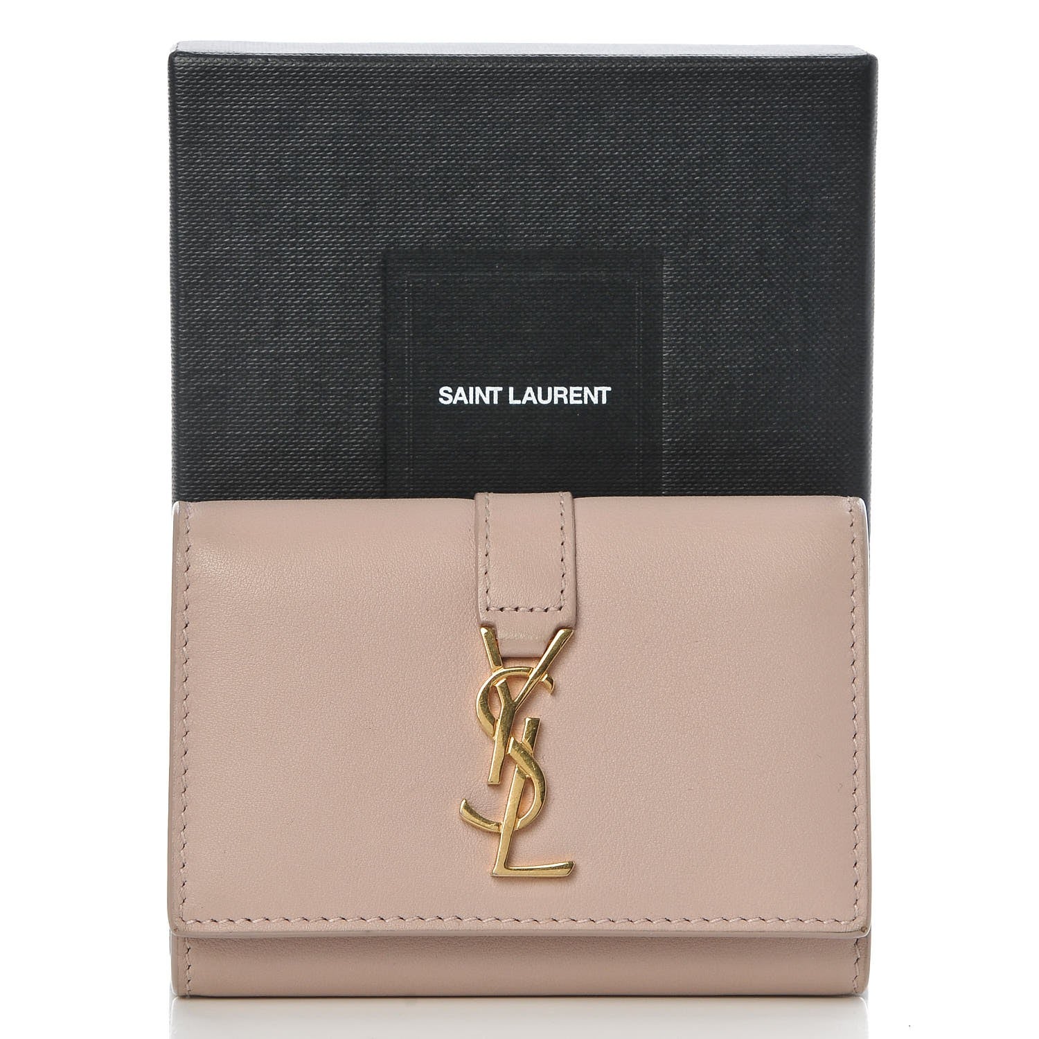 Saint Laurent Smooth Calfskin Monogram Key Case Nude 9 of 9