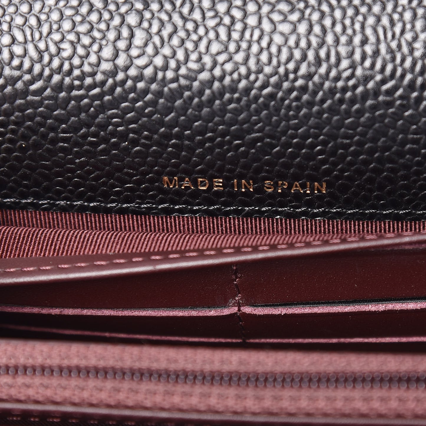 Caviar Quilted Large Gusset Flap Wallet Black