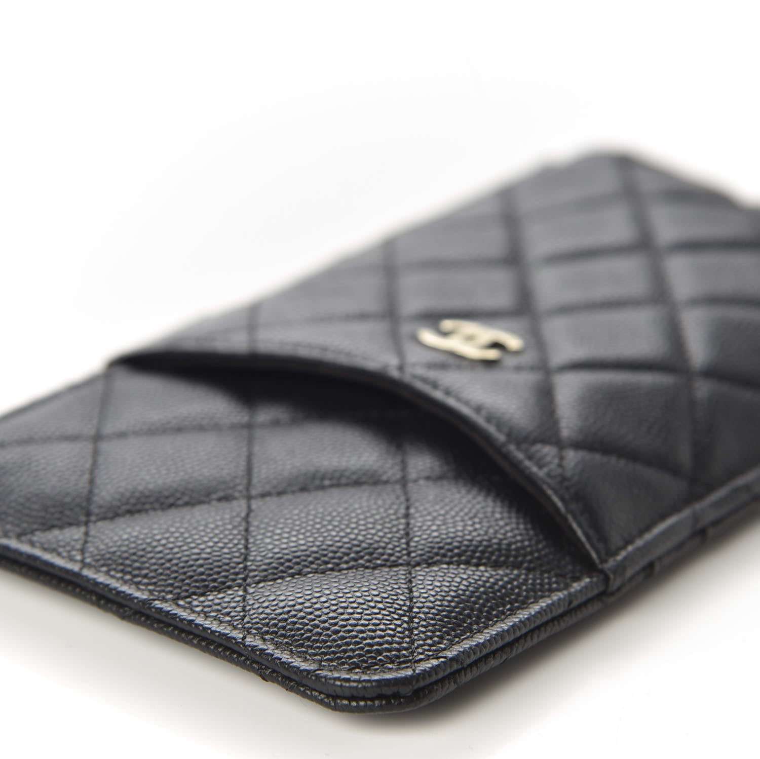 Chanel Caviar Quilted Classic Flat Wallet Pouch Black 6 of 9