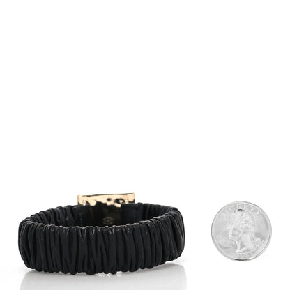 Chanel Lambskin Metal Enamel CC Hair Tie Black Gold 2 of 3