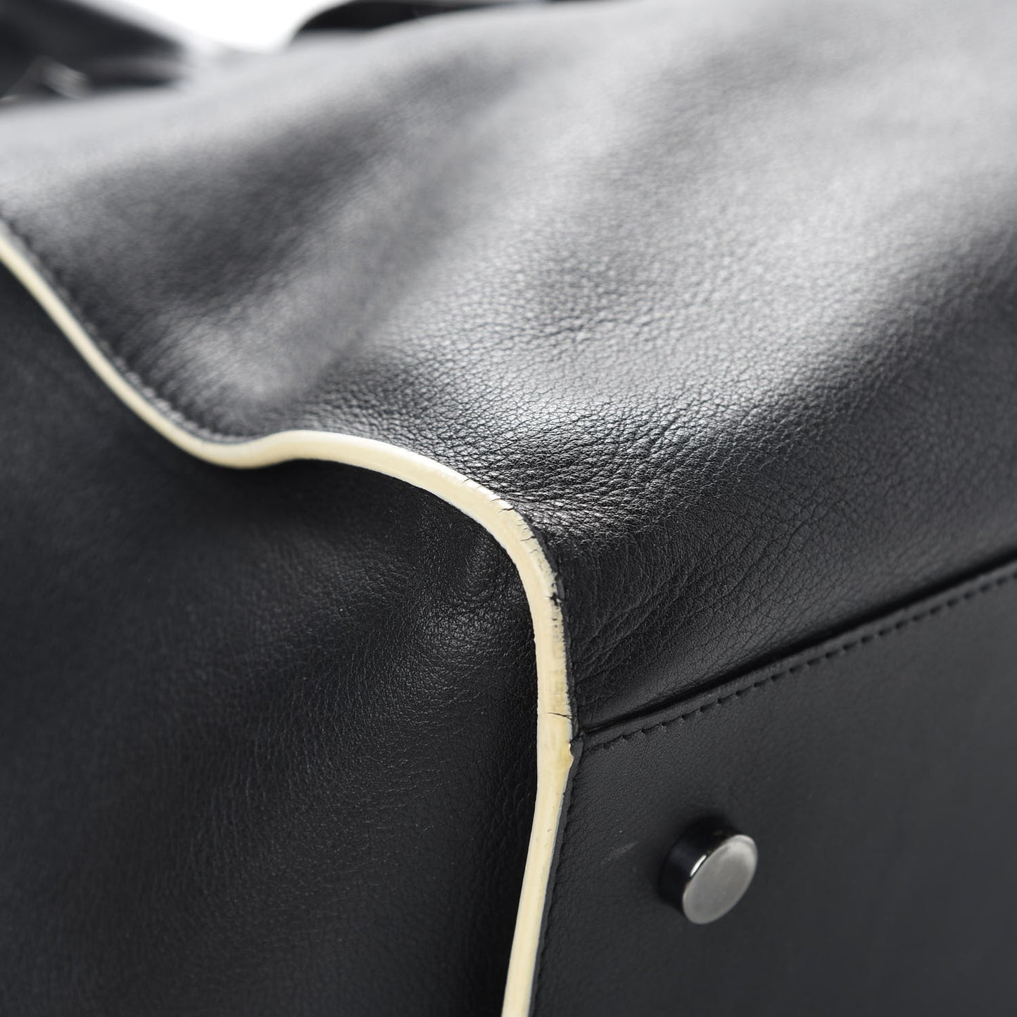 Calfskin Small Monogram Downtown Cabas Black White