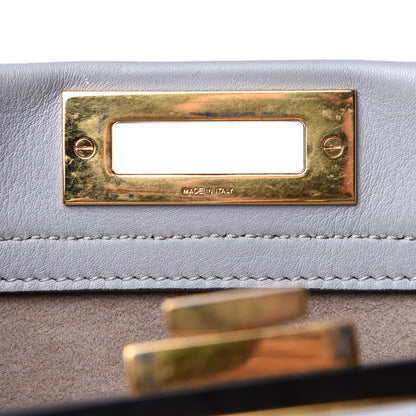 Fendi Vitello Seta Shiny Nappa Medium Peekaboo Iconic Satchel Ardesia Amido 6 of 15