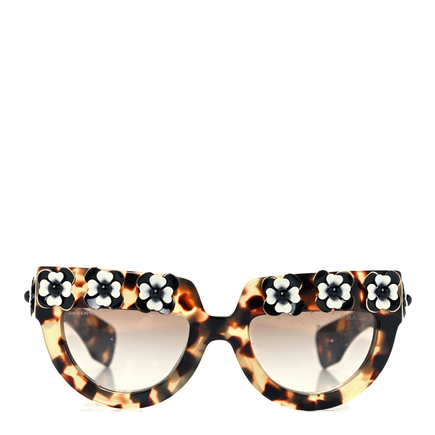 Prada Acetate Flower Poeme Sunglasses SPR26P Tortoise 3 of 7